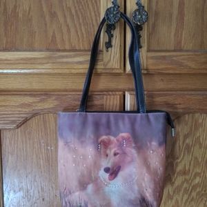 Adorable collie dog purse
